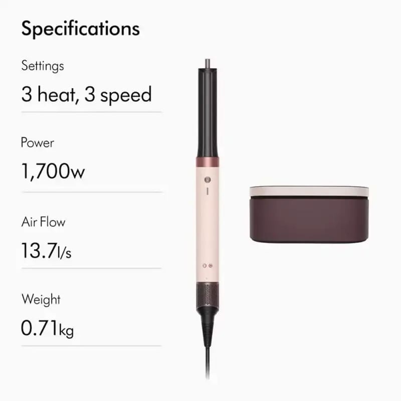 سشوار برس‌دار حالت‌دهنده دایسون مدل Coanda 2X HS09 با توان 1700 وات، تنظیمات دما چهار حالته، تنظیم سرعت سه سرعته، فناوری Coanda2X بدون حرارت آسیب‌زا، موتور دیجیتال Hyperdymium، سیستم ضدگره و ضد الکتریسیته ساکن، همراه با 6 سری متنوع و کیف نگه‌دارنده، تصویر ۵