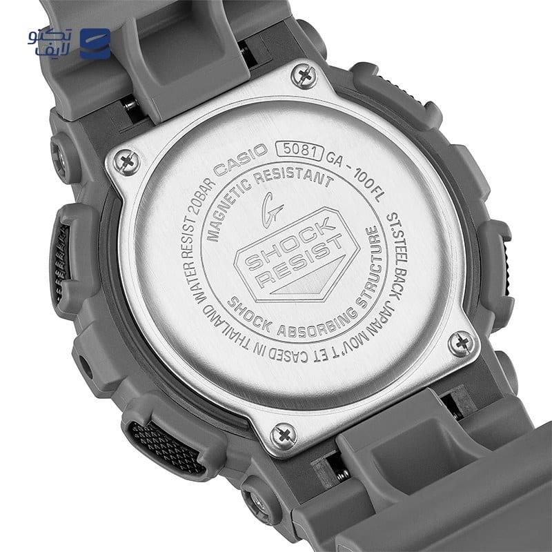 ساعت مچی مردانه کاسیو مدل GA-100FL-8ADR با بند رزینی، تصویر ۴