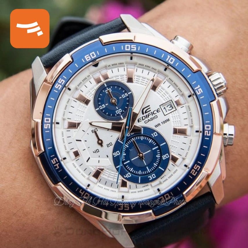 ساعت مچی مردانه کاسیو مدل EFR-539L-7C با بند چرم، تصویر ۲