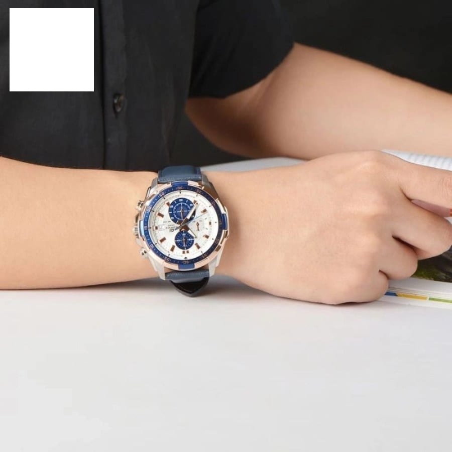 ساعت مچی مردانه کاسیو مدل EFR-539L-7C با بند چرم، تصویر ۵
