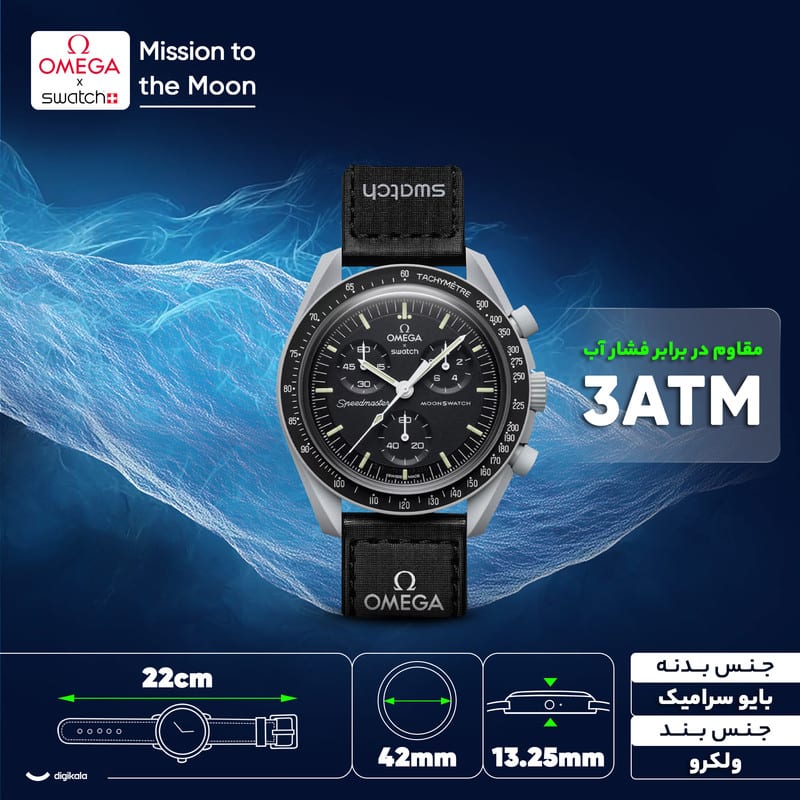 ساعت مچی عقربه‌ای کوارتز امگا سواچ مدل Mission to the Moon، تصویر ۱۱