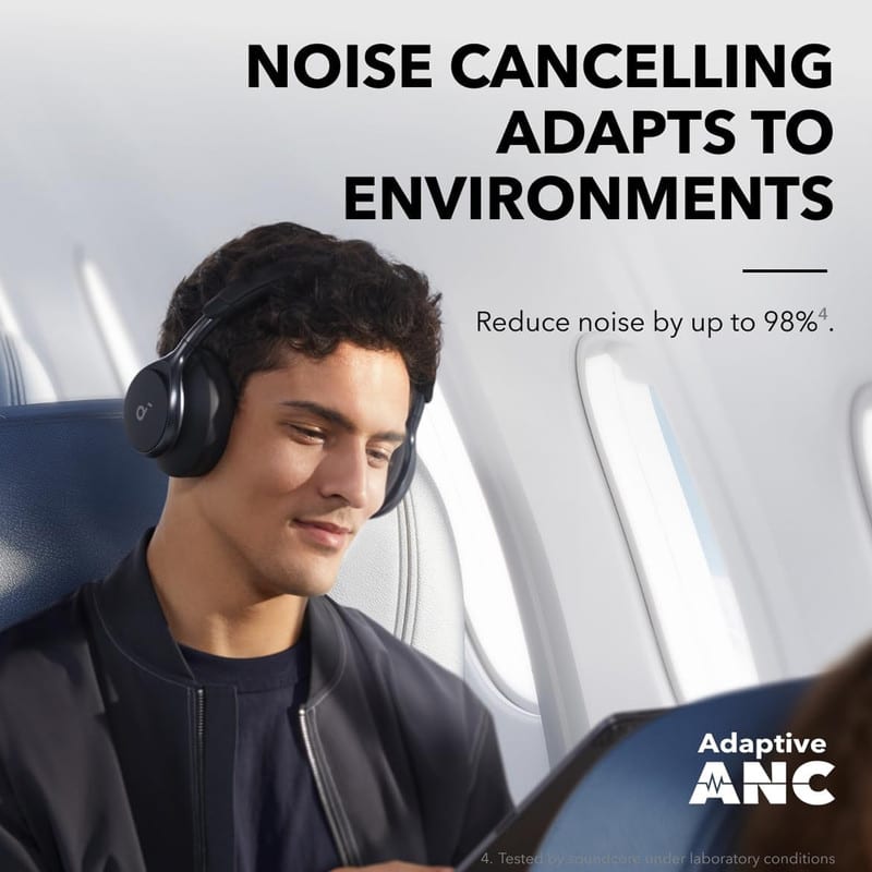 هدفون بی‌سیم انکر مدل Space One با نویز کنسلینگ فعال (ANC)، درگاه شارژ USB Type-C، مقاوم در برابر رطوبت و عرق، تصویر ۹