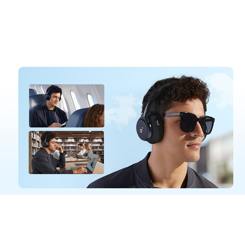 هدفون بی‌سیم انکر مدل Space One با نویز کنسلینگ فعال (ANC)، درگاه شارژ USB Type-C، مقاوم در برابر رطوبت و عرق، تصویر ۱۶