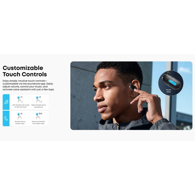 هدفون بلوتوثی مدل SoundCore V40i با پشتیبانی از Hi-Res Audio Wireless و LDAC، اتصال همزمان به 2 دستگاه، 11 ساعت پخش موسیقی،دارای فناوری هوش مصنوعی و مقاومت در برابر رطوبت و عرق، تصویر ۱۰
