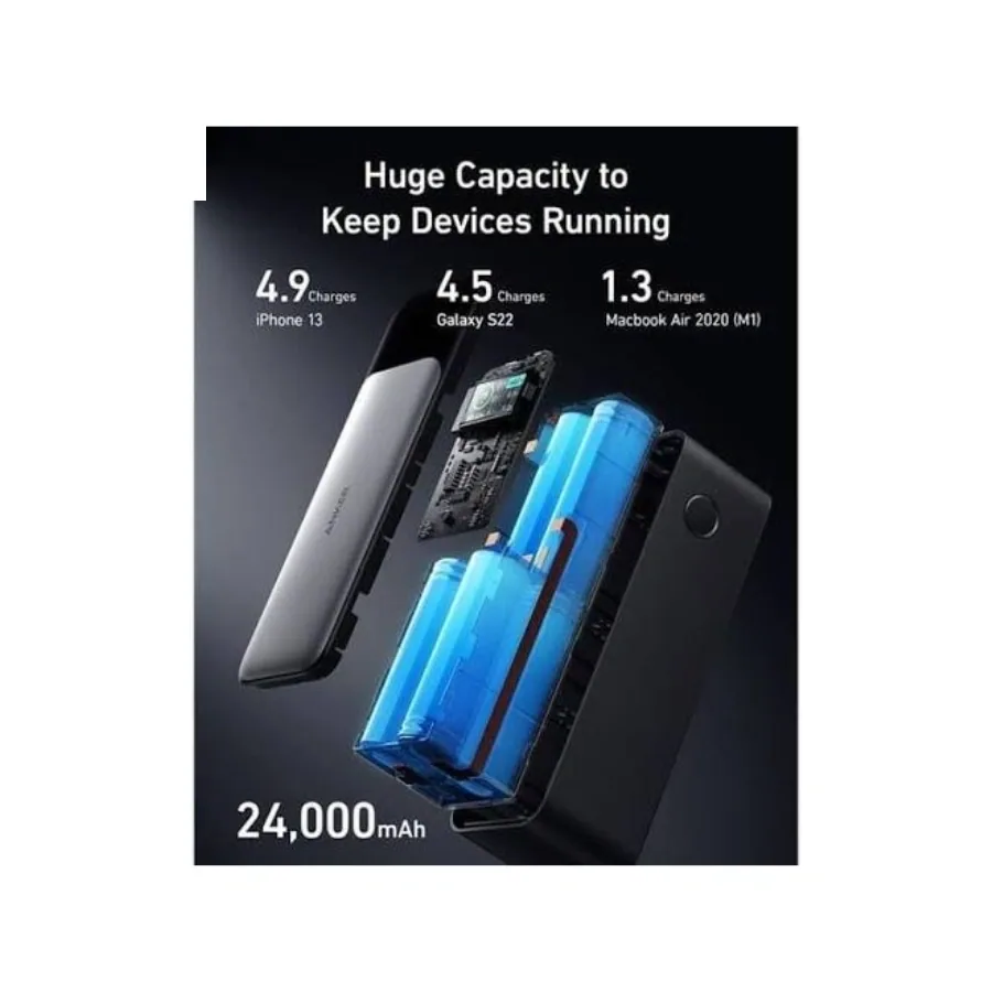 پاور بانک انکر 140W با ظرفیت 24000 میلی‌آمپر ساعت (A1289011)، تصویر ۴