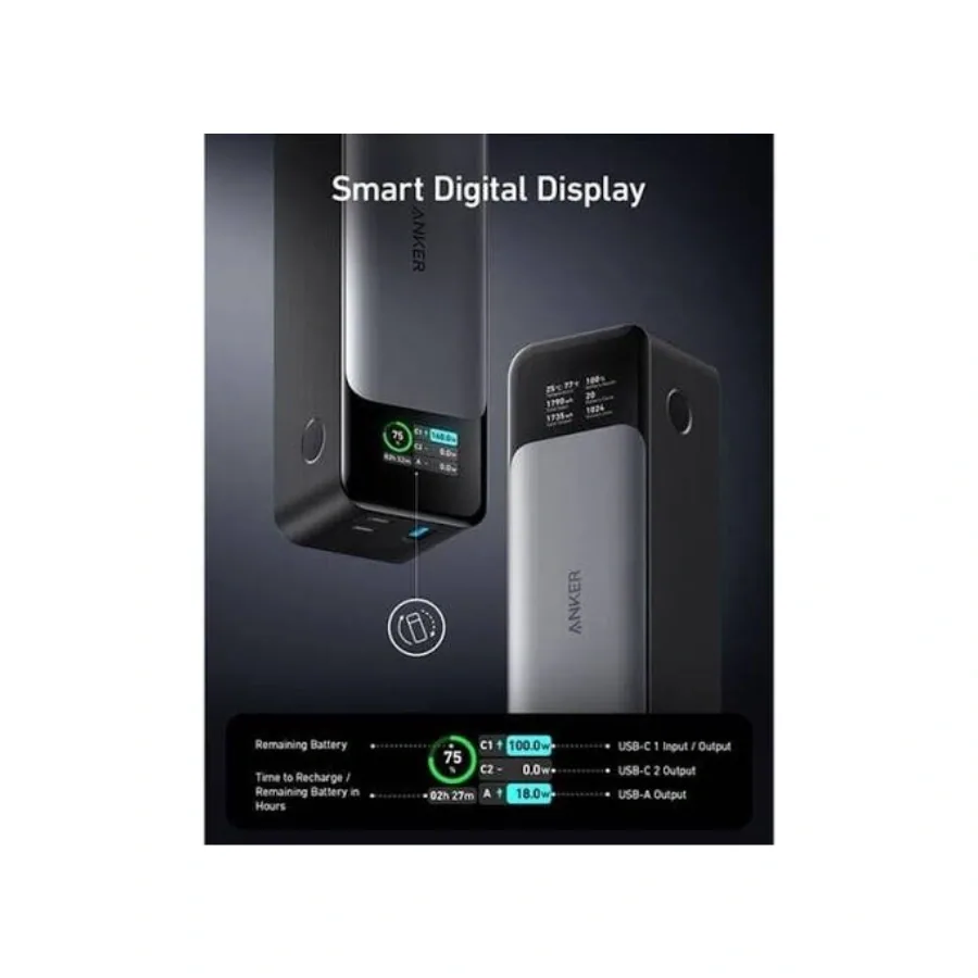 پاور بانک انکر 140W با ظرفیت 24000 میلی‌آمپر ساعت (A1289011)، تصویر ۵