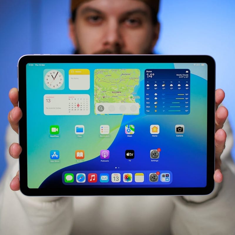 تبلت 13 اینچ اپل مدل iPad Air 2026 M4 Wi-Fi ظرفیت 128 گیگابایت و رم 12 گیگابایت، رزولوشن دوربین اصلی ۱۲ مگاپیکسل، پشتیبانی از قلم و کیبورد، تصویر ۳۰
